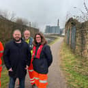 Craig Steele, project manager CPC; Burnley MP Antony Higginbotham; Dave George, Canal & River Trust engineer; and Rachel Dayley, Canal & River Trust project manager