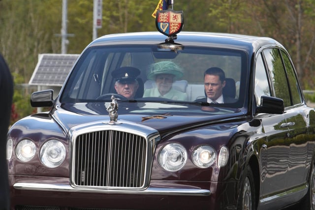 The Queen arrives at Burnley College.