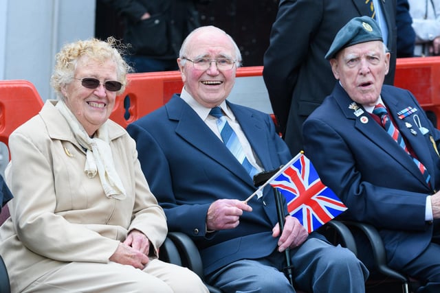 Clitheroe veteran William Gregson (centre), who took part in the Queen's coronation on June 2, 1953, attended the parade as a civic guest.