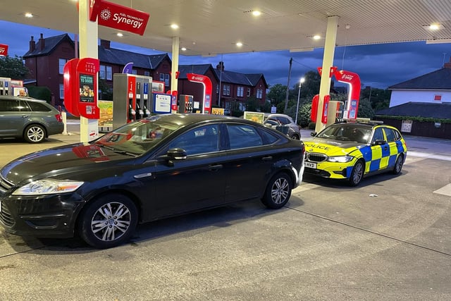 Patrols stopped this Ford Mondeo in Garstang Road, Preston as the driver was not wearing his seatbelt.
Checks showed he was not insured and he stated he couldn't afford it. 
Police said: "Unfortunately he had been spending his money on cannabis and failed a drug test"