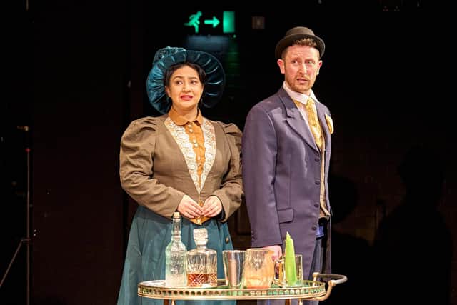 Amy Revelle and Michael Dyaln in THE TIME MACHINE – A Comedy, at the Lowry Theatre, Salford