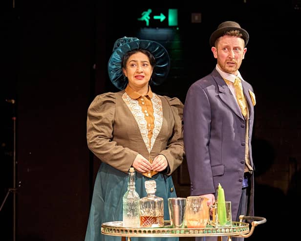 Amy Revelle and Michael Dyaln in THE TIME MACHINE – A Comedy, at the Lowry Theatre, Salford