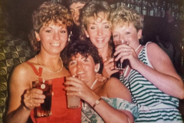 Julie Carswell and pals in Benidorm 1985/6