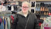 Debbie in Pendleside Hospice's Duke Bar shop.