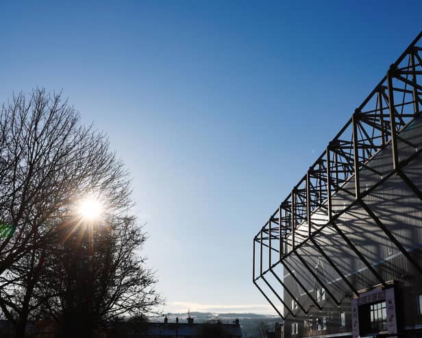BURNLEY, ENGLAND - DECEMBER 02: General view outside the stadium prior to the Premier League match between Burnley FC and Sheffield United at Turf Moor on December 02, 2023 in Burnley, England. (Photo by Matt McNulty/Getty Images)