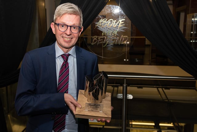 The chief executive of Burnley Council, Mick Cartledge, Mick Cartledge received an award on his retirement at the Above and Beyound awards. Photo: Kelvin Stuttard