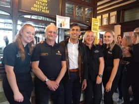 Prime Minister Rishi Sunak at the Crooked Billet in Worsthorne.