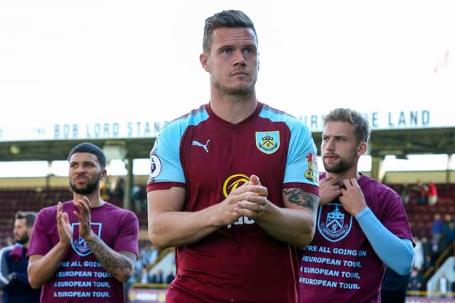 Burnley's Kevin Long applauds the fans during a lap of the pitch 

The Premier League - Burnley v Bournemouth - Sunday 13th May 2018 - Turf Moor - Burnley