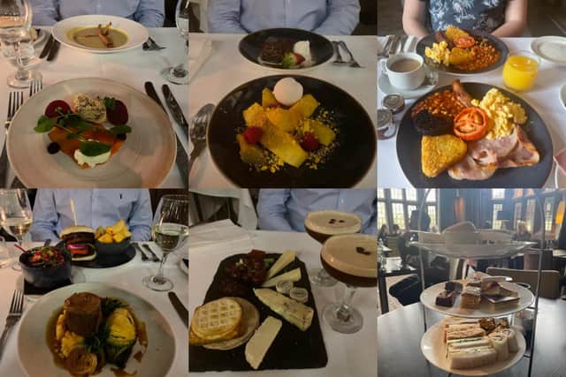 Food at Abbey House: our three course evening meal with a cheese platter was £71 (minus drinks), whilst breakfast was inclusive of the room rate, and afternoon tea cost £18.95 per head.