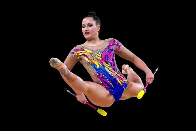 Alice Leaper during the Rhythmic Gymnastic Individual All-Around Final at Arena Birmingham on day eight of the 2022 Commonwealth Games in Birmingham. Picture date: Friday August 5, 2022.
