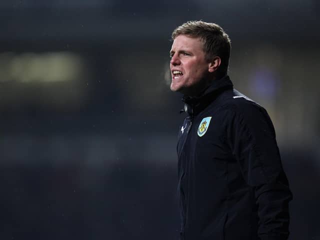 LONDON, ENGLAND - FEBRUARY 21:  Eddie Howe, manager of Burnley shouts instructions during the FA Cup sponsored by E.ON 5th Round match between West Ham United and Burnley at the Boleyn Ground on February 21, 2011 in London, England.  (Photo by Paul Gilham/Getty Images)