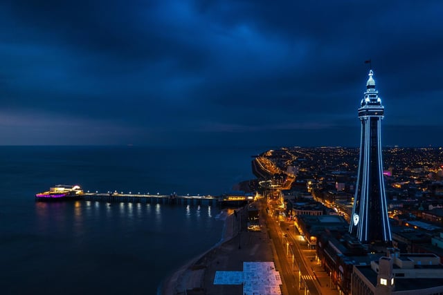Blackpool Tower stands proud in the still of the night