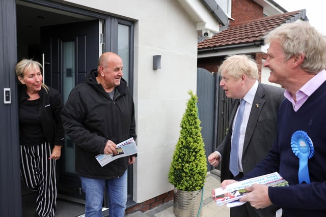 PM Boris Johnson going door-to-door in Leyland. Picture by Andrew Parsons CCHQ/Parsons Media