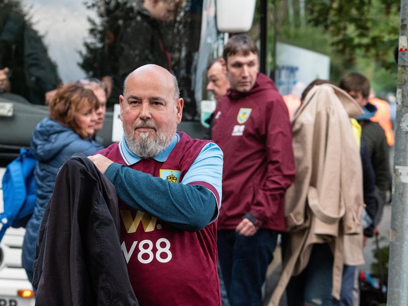 Burnley fans arrive at the Peninsula Stadium for the Carabao Cup tie with Salford City. Photo: Kelvin Lister-Stuttard