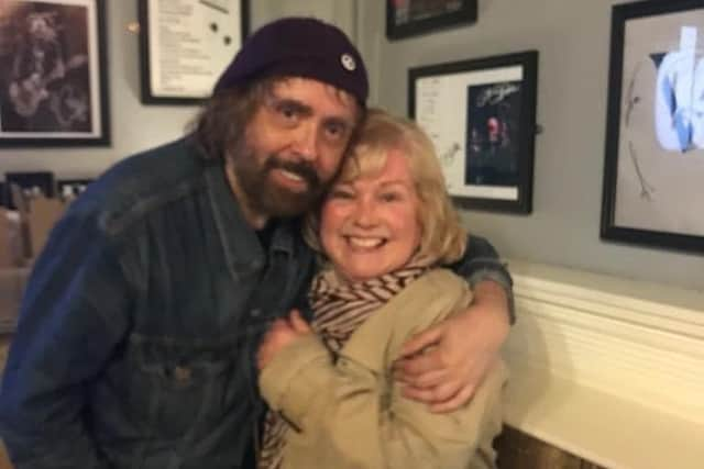 Reporter Sue Plunkett with singer Ian McNabb