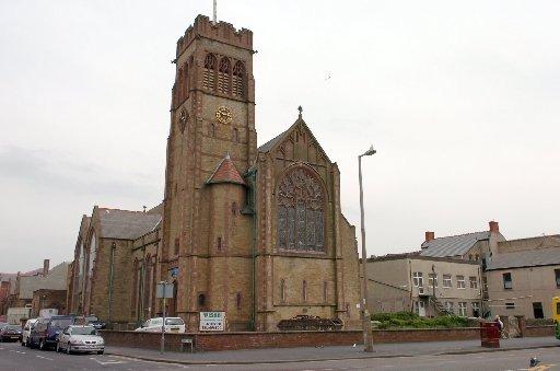 Holy Trinity Church, on Dean Street, Blackpool. The Historic England register says the church is in poor condition and has "issues with high level masonry on the tower".
