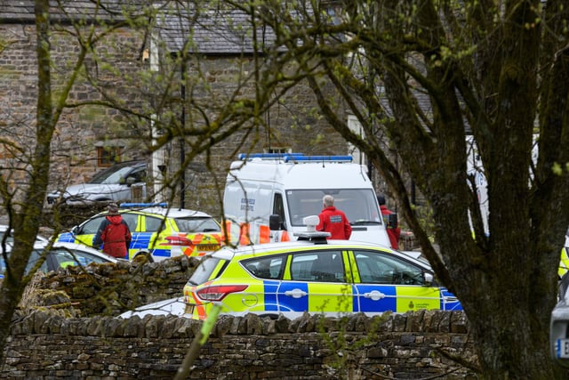 Police and Mountain Rescue at the scene of the search for missing Katie Kenyon. Photo: Kelvin Stuttard