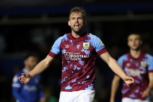 BIRMINGHAM, ENGLAND - OCTOBER 19: Charlie Taylor of Burnley during the Sky Bet Championship between Birmingham City and Burnley at St Andrew's Trillion Trophy Stadium on October 19, 2022 in Birmingham, England. (Photo by Eddie Keogh/Getty Images)