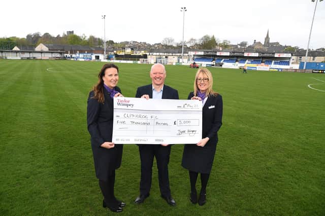 Clitheroe FC have received a £5,000 donation from Taylor Wimpey