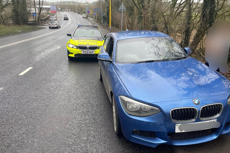 This BMW 1 series was stopped by officers in Brockholes Brow, Preston.
The driver was arrested after failing a roadside test for cocaine.