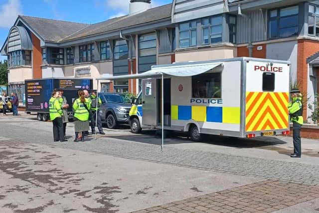 Police on Gorton Street in Blackpool gather for new ASB crackdown