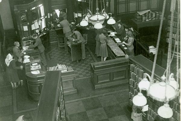 Burnley Central Library Lending Department c1940. Credit: Lancashire County Council