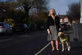 Carol Gradwell and her guide dog Wenna. Carol has complained to Fylde Borough Council that Wenna was refused entry in a taxi