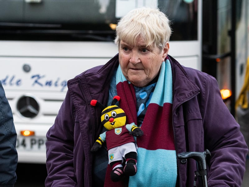 Burnley fans arrive at the Peninsula Stadium for the Carabao Cup tie with Salford City. Photo: Kelvin Lister-Stuttard