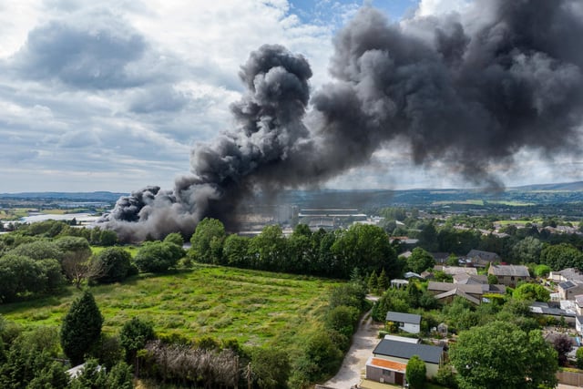 Fire blazes at an industrial estate in Burnley. Photo: Kelvin Lister-Stuttard