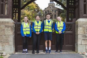 Year 6 pupils of St John's CE Primary School in their high-vis vests