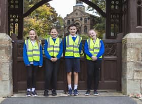 Year 6 pupils of St John's CE Primary School in their high-vis vests