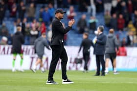 BURNLEY, ENGLAND - AUGUST 27: Vincent Kompany, Manager of Burnley, applauds the fans following the Premier League match between Burnley FC and Aston Villa at Turf Moor on August 27, 2023 in Burnley, England. (Photo by George Wood/Getty Images)