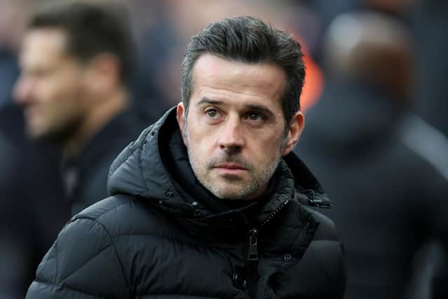 NEWCASTLE UPON TYNE, ENGLAND - DECEMBER 16: Marco Silva, Manager of Fulham looks o during the Premier League match between Newcastle United and Fulham FC at St. James Park on December 16, 2023 in Newcastle upon Tyne, England. (Photo by Clive Brunskill/Getty Images)