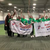 Pupils and staff of Holy Trinity RC Primary School, Brierfield, at the Leisure Box preparing for the Lancashire School Games