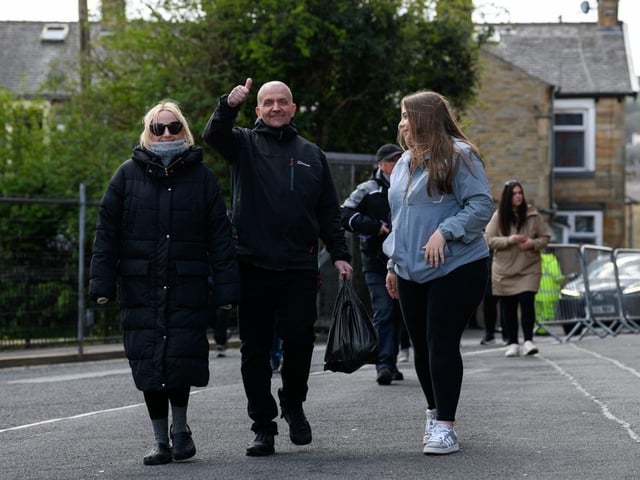 Burnley fans arrive at Turf Moor for the Premier League fixture against Brighton and Hove Albion. Photo: Kelvin Lister-Stuttard