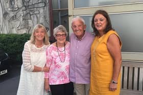 Geoffrey Barras with wife Doris and their daughters Joanne and Michelle
