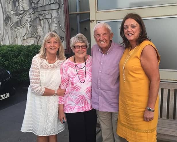 Geoffrey Barras with wife Doris and their daughters Joanne and Michelle