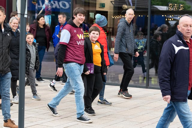 Burnley fans arrive at Turf Moor for the Premier League fixture with Newcastle United. Photo: Kelvin Lister-Stuttard