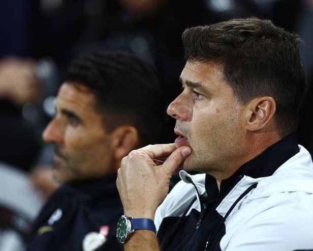 LONDON, ENGLAND - OCTOBER 02: Mauricio Pochettino, Manager of Chelsea, looks on prior to the Premier League match between Fulham FC and Chelsea FC at Craven Cottage on October 02, 2023 in London, England. (Photo by Bryn Lennon/Getty Images)