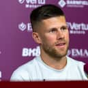 Burnley's Johann Berg Gudmundsson at the press conference ahead of the Carabao Cup tie with Manchester United at Old Trafford. Photo: Kelvin Stuttard