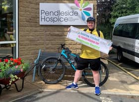 Andrew Trickett after his first bike ride for Pendleside Hospice last year when he raised £1,700