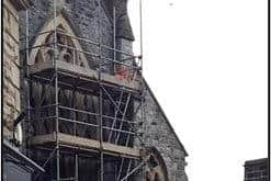 Scaffolding on the Clitheroe United Reformed Church
