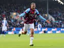 BURNLEY, ENGLAND - NOVEMBER 13: Anass Zaroury of Burnley celebrates after scoring their side's second goal during the Sky Bet Championship between Burnley and Blackburn Rovers at Turf Moor on November 13, 2022 in Burnley, England. (Photo by Nathan Stirk/Getty Images)