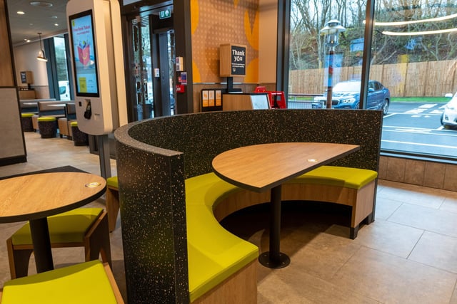Seating areas inside the new McDonald's restaurant in Nelson. Photo: Kelvin Stuttard