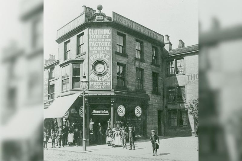 J. Hepworth & Son, a Burnley clothing shop, around 1890. Credit: Lancashire County Council