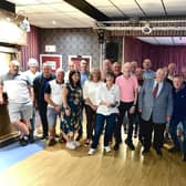Pictured are about 20 ex managers and coaches from the last 50 years of Brierfield Celtic Football Club, including first ever manager Dave Marshall in the grey jacket.