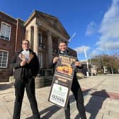 Toby Burrows and Tom Turner of Pendle Hill Properties launching Padiham's trick or treat trail