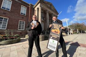 Toby Burrows and Tom Turner of Pendle Hill Properties launching Padiham's trick or treat trail