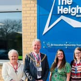 Pictured at the careers fair at The Heights School are the Mayor and Mayoress of Burnley Coun. Mark and Kerry Townsend,  careers governor Christopher Nutter and Mrs Hannah Horner, careers' advisor and Miss Nicola Lincoln