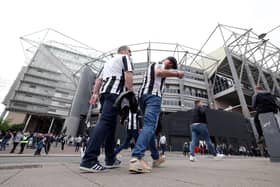 NEWCASTLE UPON TYNE, ENGLAND - MAY 18: General view outside the stadium as fans gather prior to dthe Premier League match between Newcastle United and Brighton & Hove Albion at St. James Park on May 18, 2023 in Newcastle upon Tyne, England. (Photo by Alex Livesey/Getty Images)